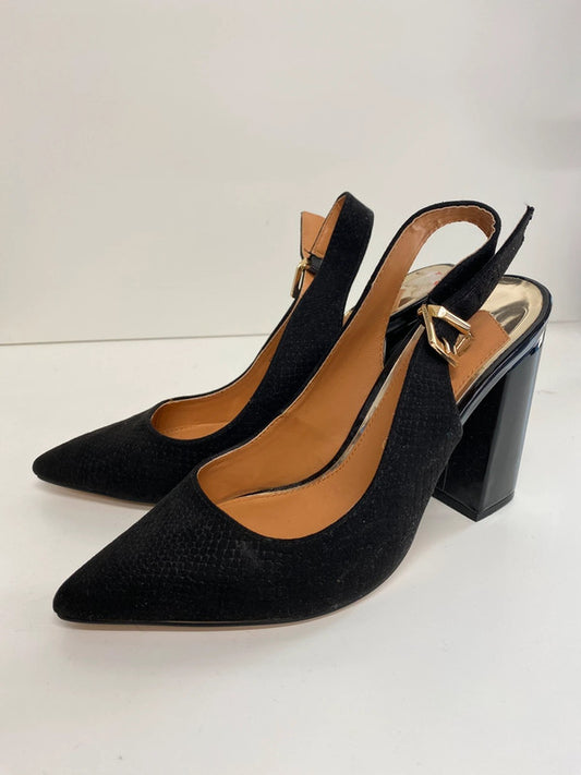 Fabulous River Island faux suede croc pointed sling backs Uk7 AB024