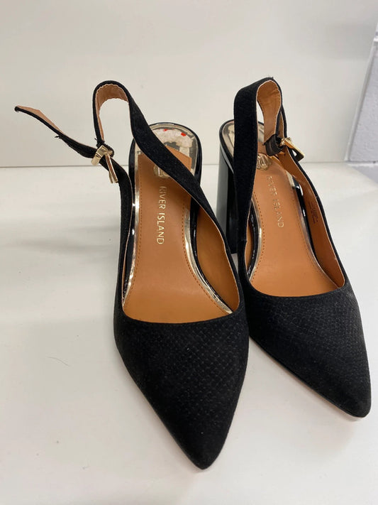 Fabulous River Island faux suede croc pointed sling backs Uk7 AB024