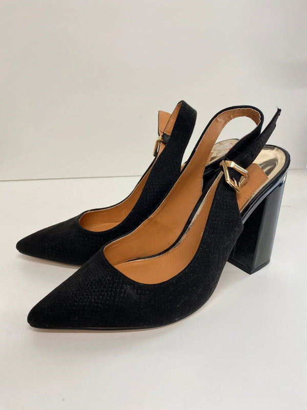 Fabulous River Island faux suede croc pointed sling backs Uk7 AB024