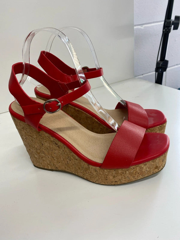Fabulous Truffle Cherry Red wedge summer fun party Uk7 AB024