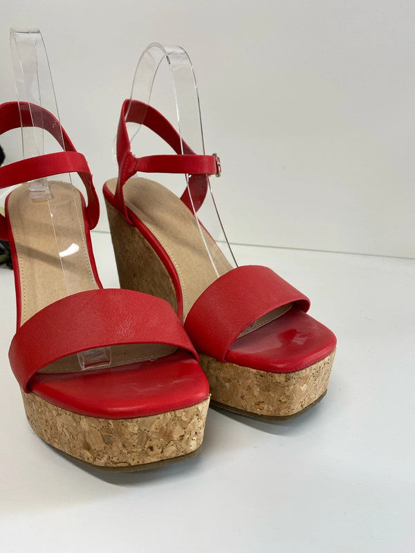 Fabulous Truffle Cherry Red wedge summer fun party Uk7 AB024