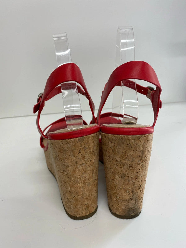 Fabulous Truffle Cherry Red wedge summer fun party Uk7 AB024