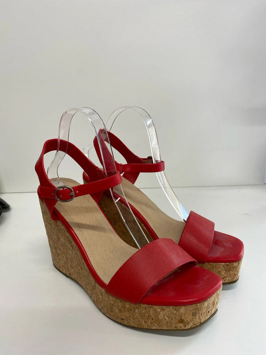 Fabulous Truffle Cherry Red wedge summer fun party Uk7 AB024