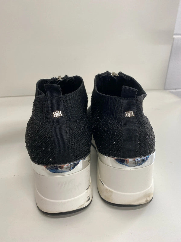 Fabulous Black sparkly wedge trainers River Island UK6 AB024