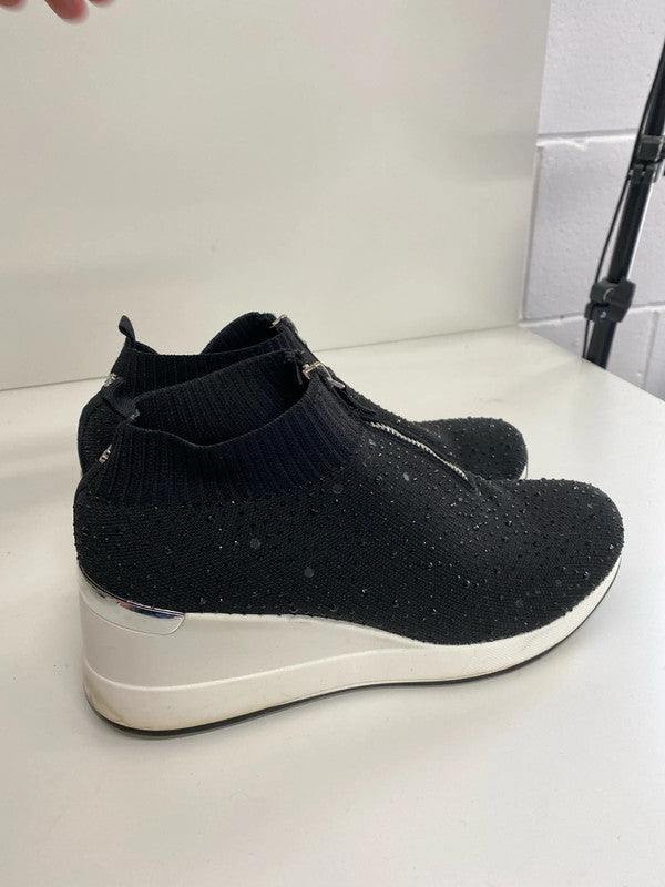 Fabulous Black sparkly wedge trainers River Island UK6 AB024