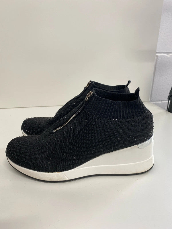 Fabulous Black sparkly wedge trainers River Island UK6 AB024