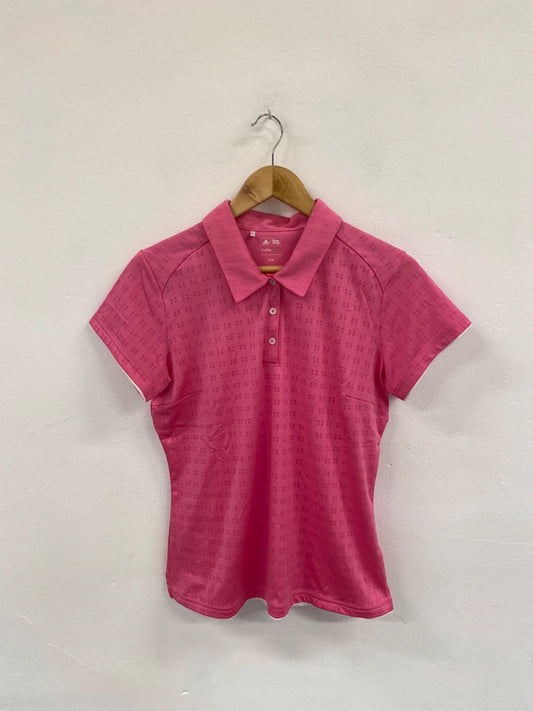 Fabulous Adidas Pink Clima Cool Golfing Polo Shirt UK M LO422