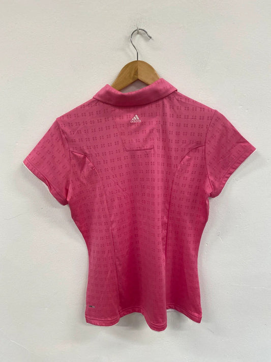 Fabulous Adidas Pink Clima Cool Golfing Polo Shirt UK M LO422