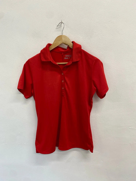 Lovely nike dri fit red gold polo uk m LO442