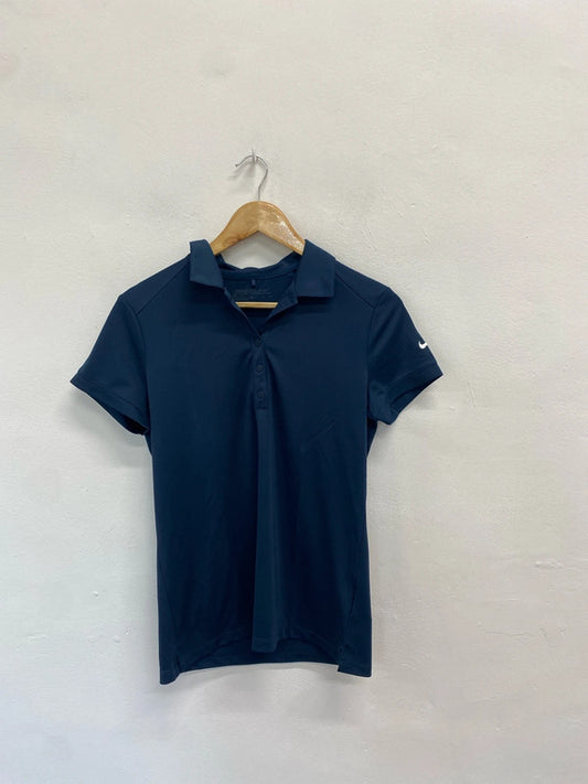 Gorgeous women’s Nike dri fit golf navy polo shirt uk m lo442