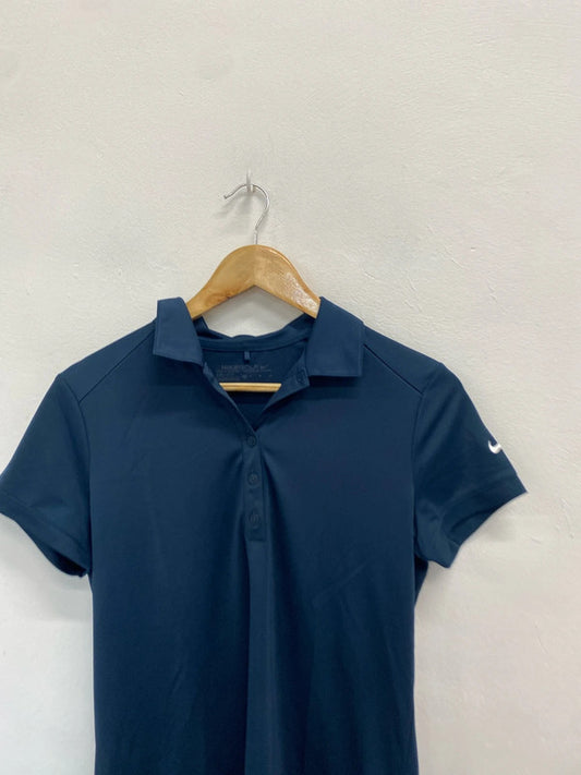 Gorgeous women’s Nike dri fit golf navy polo shirt uk m lo442