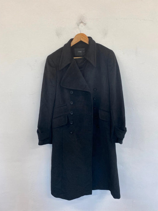 Classic Linea Wool Blend Overcoat UK12 Black NR002