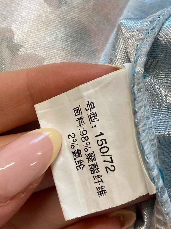 Gorgeous Oriental dress Cheongsam / Qipao UK XL Blue Floral NR002