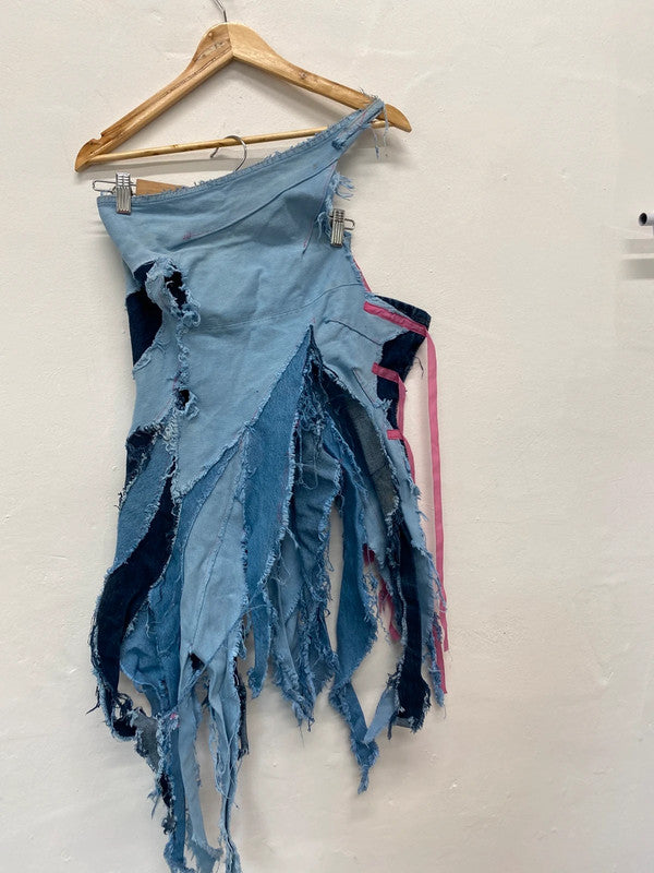 Fabulous Y2K denim party dress handmade Uk8/10 Ibiza party classic LC