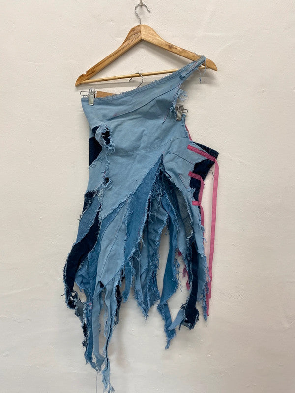 Fabulous Y2K denim party dress handmade Uk8/10 Ibiza party classic LC