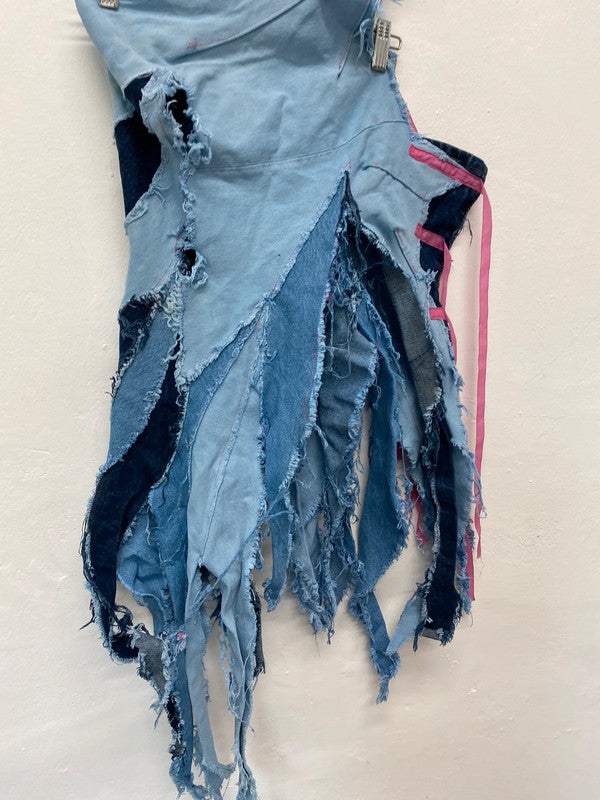 Fabulous Y2K denim party dress handmade Uk8/10 Ibiza party classic LC