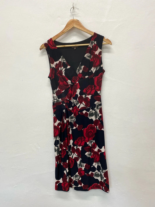 Fabulous Phase Eight Dress floral roses Red classic midi evening Uk12 MR444