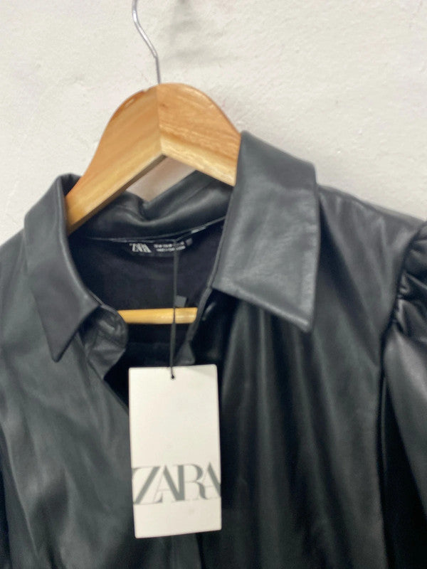 Fabulous Faux Leather mini dress UkM Zara classic FS128