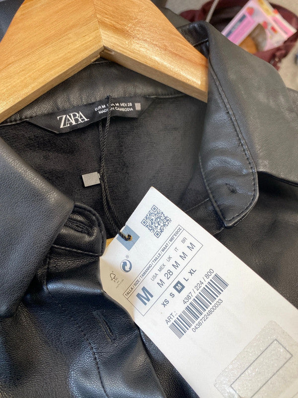 Fabulous Faux Leather mini dress UkM Zara classic FS128