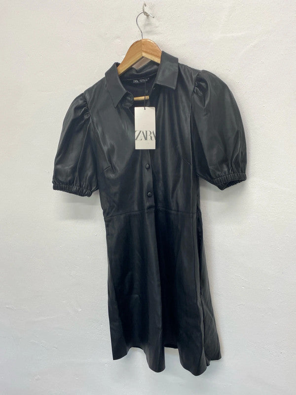 Fabulous Faux Leather mini dress UkM Zara classic FS128