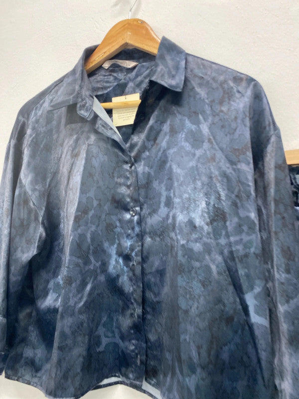 Fabulous Dark Grey Splodge  slinky lounge suit Uk10 Co ord #2 FS128