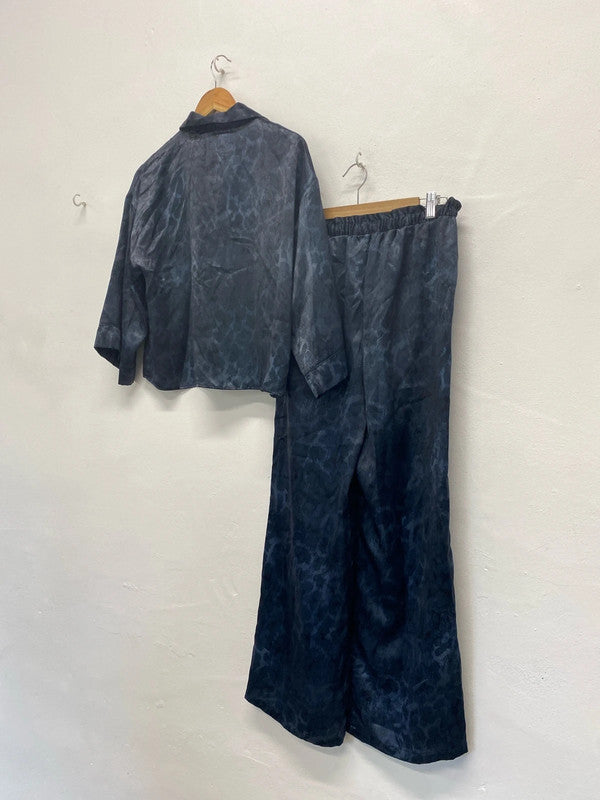 Fabulous Dark Grey Splodge  slinky lounge suit Uk10 Co ord #2 FS128