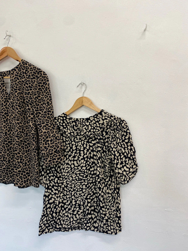 Gorgeous duo of leopard blouses f&f uk 10-12 #1 FS128