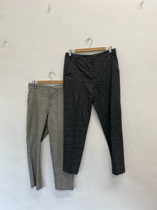 Fabulous duo of checked office crop trousers tu f&f UK 12 #3 FS128