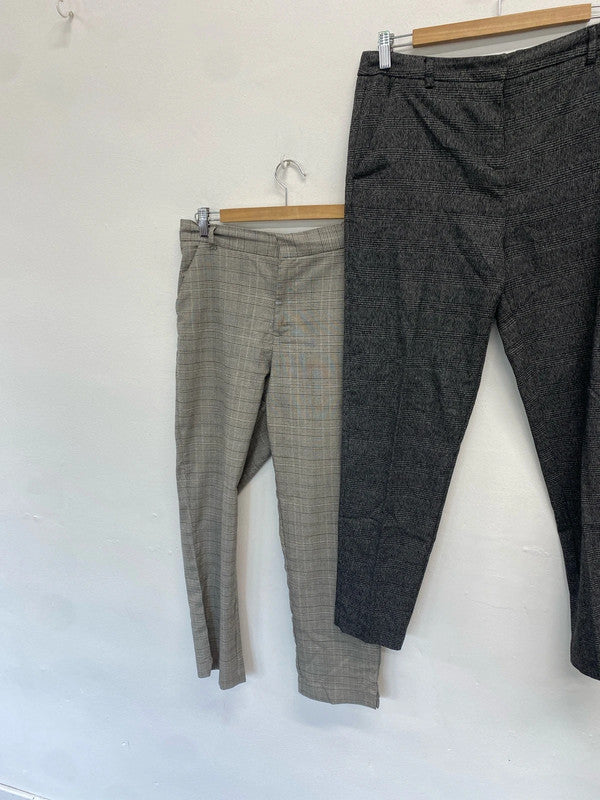 Fabulous duo of checked office crop trousers tu f&f UK 12 #3 FS128