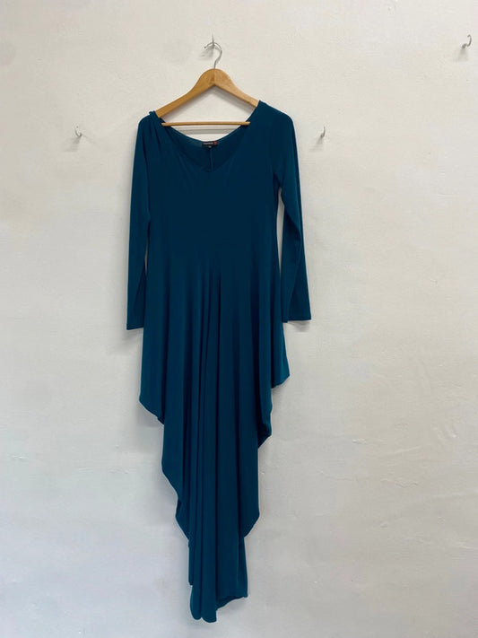 Fabulous Mashiah Dress UK 14 Teal asymetric floaty CE060
