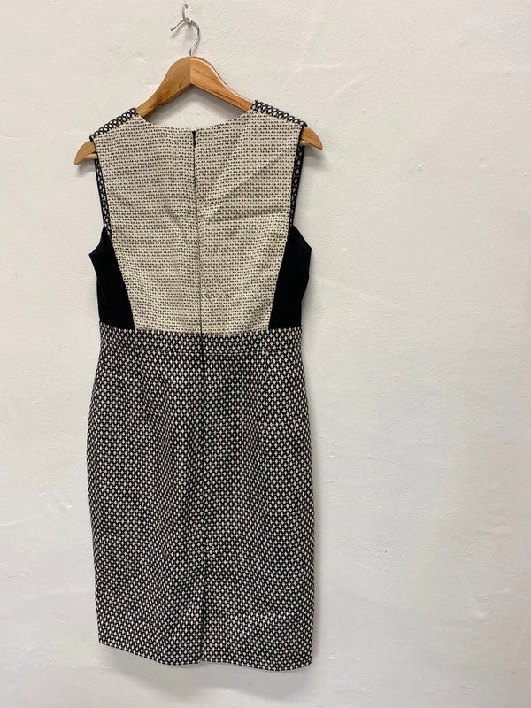 Fabulous Jigsaw monochrome formal Dress UK12 Black CE060