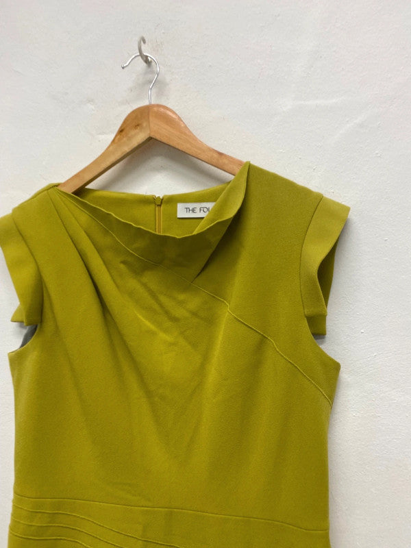 Fabulous The Fold London Ellen Dress Uk14 Olive green midi CE060