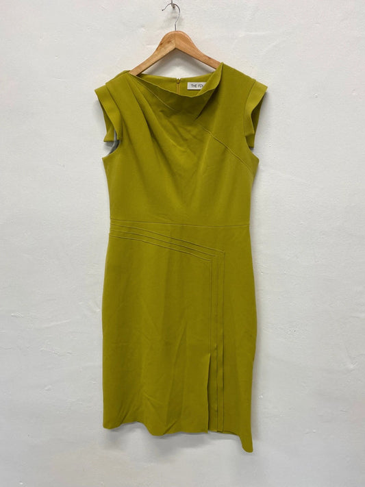 Fabulous The Fold London Ellen Dress Uk14 Olive green midi CE060