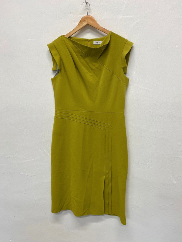 Fabulous The Fold London Ellen Dress Uk14 Olive green midi CE060