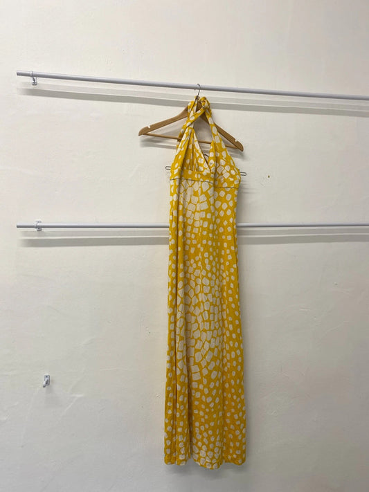 Fabulous Rare Diane Von Furstenberg yellow vintage maxi dress UK6 KR0022
