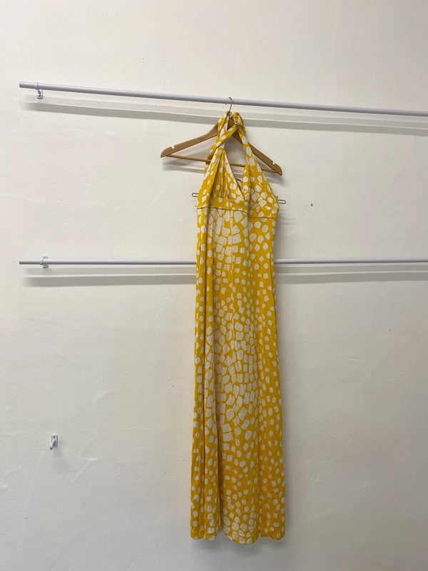 Fabulous Rare Diane Von Furstenberg yellow vintage maxi dress UK6 KR0022