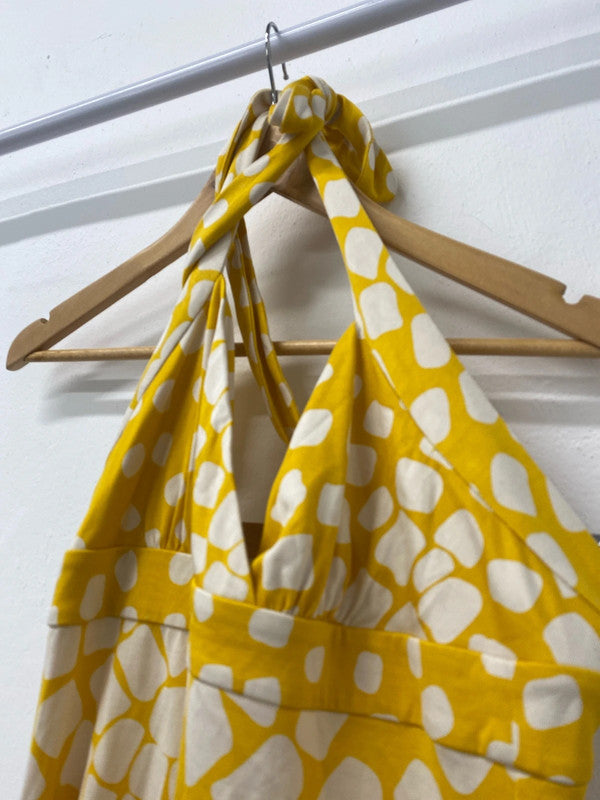 Fabulous Rare Diane Von Furstenberg yellow vintage maxi dress UK6 KR0022