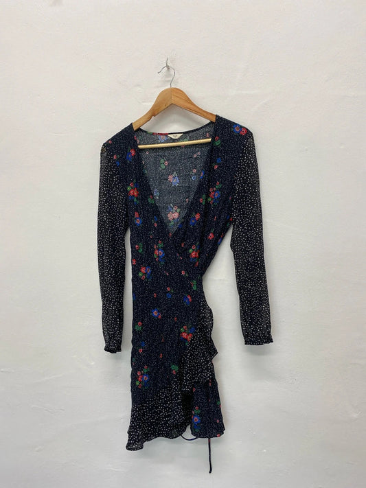 Amazing boho Spanish flair Hush wrap mini dress Uk10 KR0022