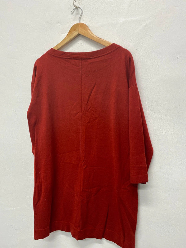 Fabulous burnt Orange loose tunic jumper dress Uk16 LJ446