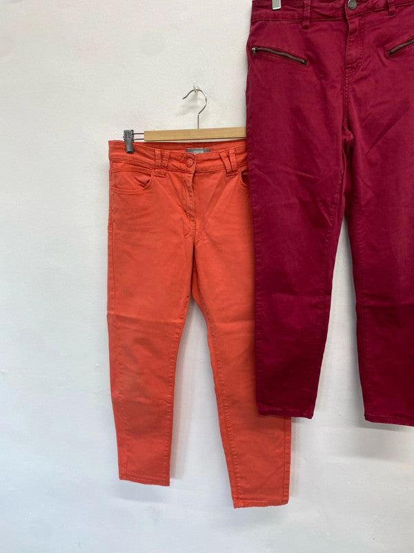 Gorgeous duo of tu skinny jeans red orange UK 14 #1 LJ446