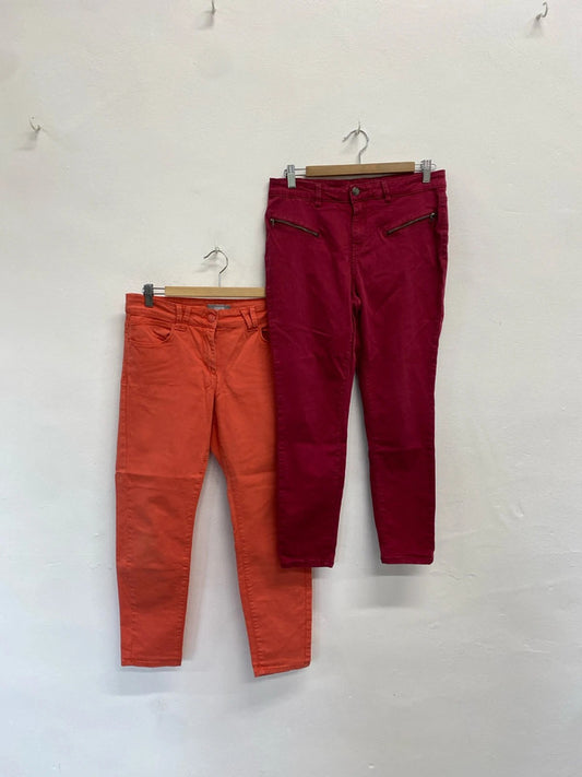 Gorgeous duo of tu skinny jeans red orange UK 14 #1 LJ446