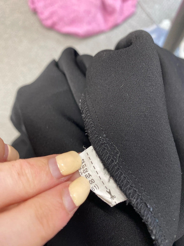 Fabulous Zara women black grill sleeve blouse UK a LJ446