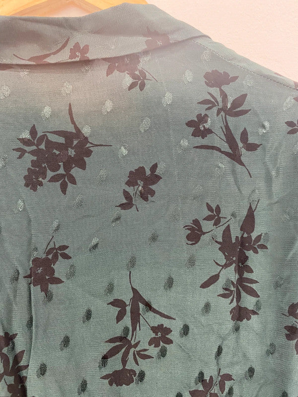 Fabulous New Look Sea Green Floral Jacquard Wide Leg Jumpsuit UK12 TM447