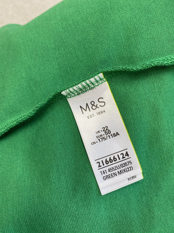 Fabulous m&s green jumper v neck vibrant UK 22 LK006