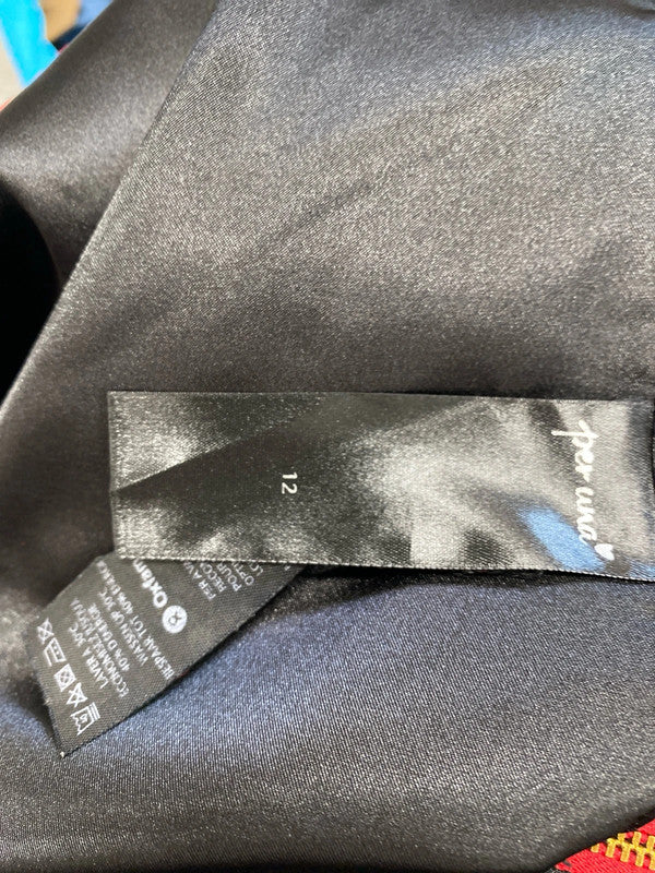 Fabulous per bus red pencil skirt with zip UK 12 DC433