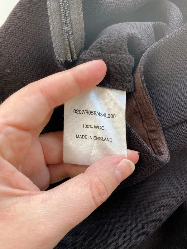 Fabulous Hobbs Chocolate Brown Wide Leg Wool Trousers Altered UK12 FK116