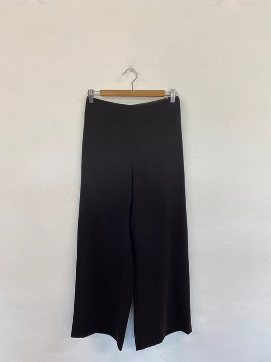 Fabulous Hobbs Chocolate Brown Wide Leg Wool Trousers Altered UK12 FK116