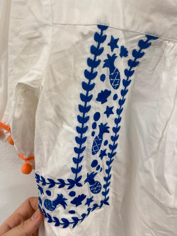 Fabulous Girls Boho Chic Embroidered Pom Pom Accent Dress 10-12yrs AG003