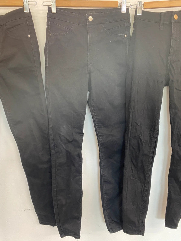 Fabulous River Island Stylish Black Skinny Jeans Trio UK6 #434 KM004