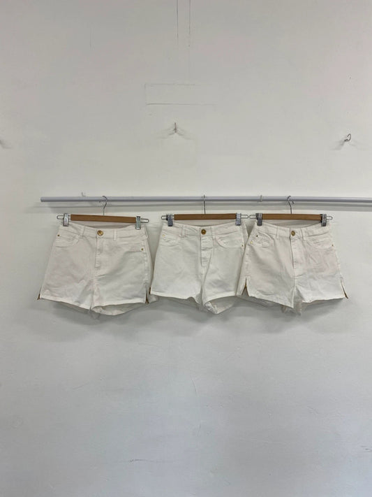 Fabulous River Island Ivory Y2K Vibes Denim Shorts Trio UK6-8 #435 KM004